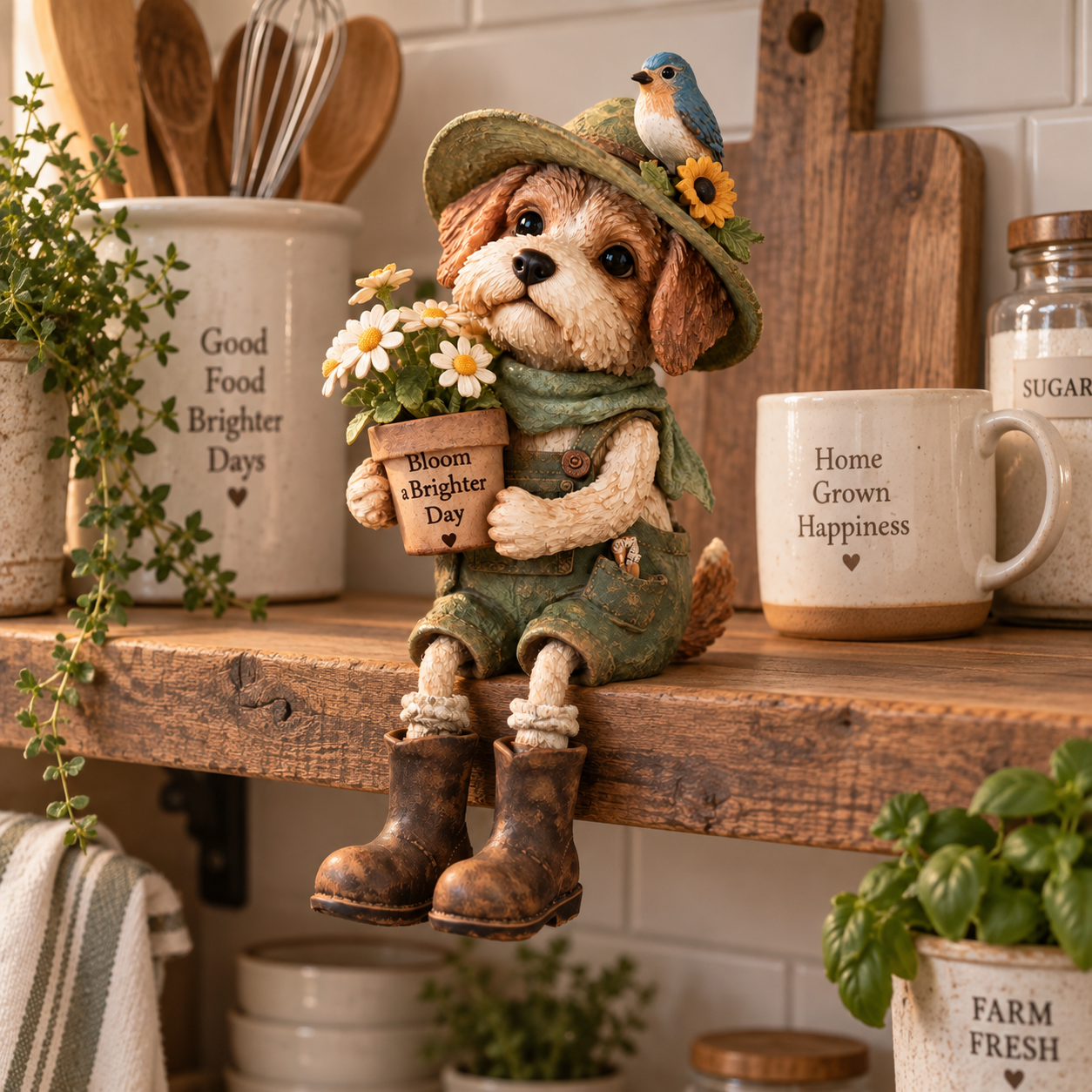 Bloom Brighter Garden Dog Shelf Sitter