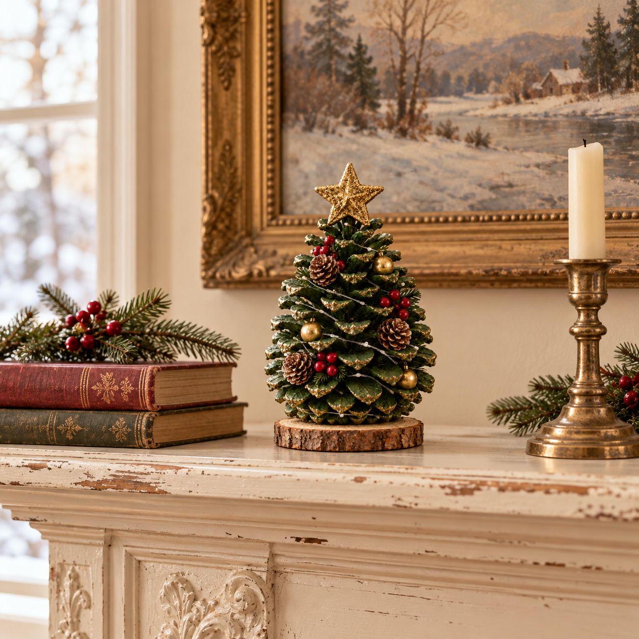 Vintage Lighted Pinecone Christmas