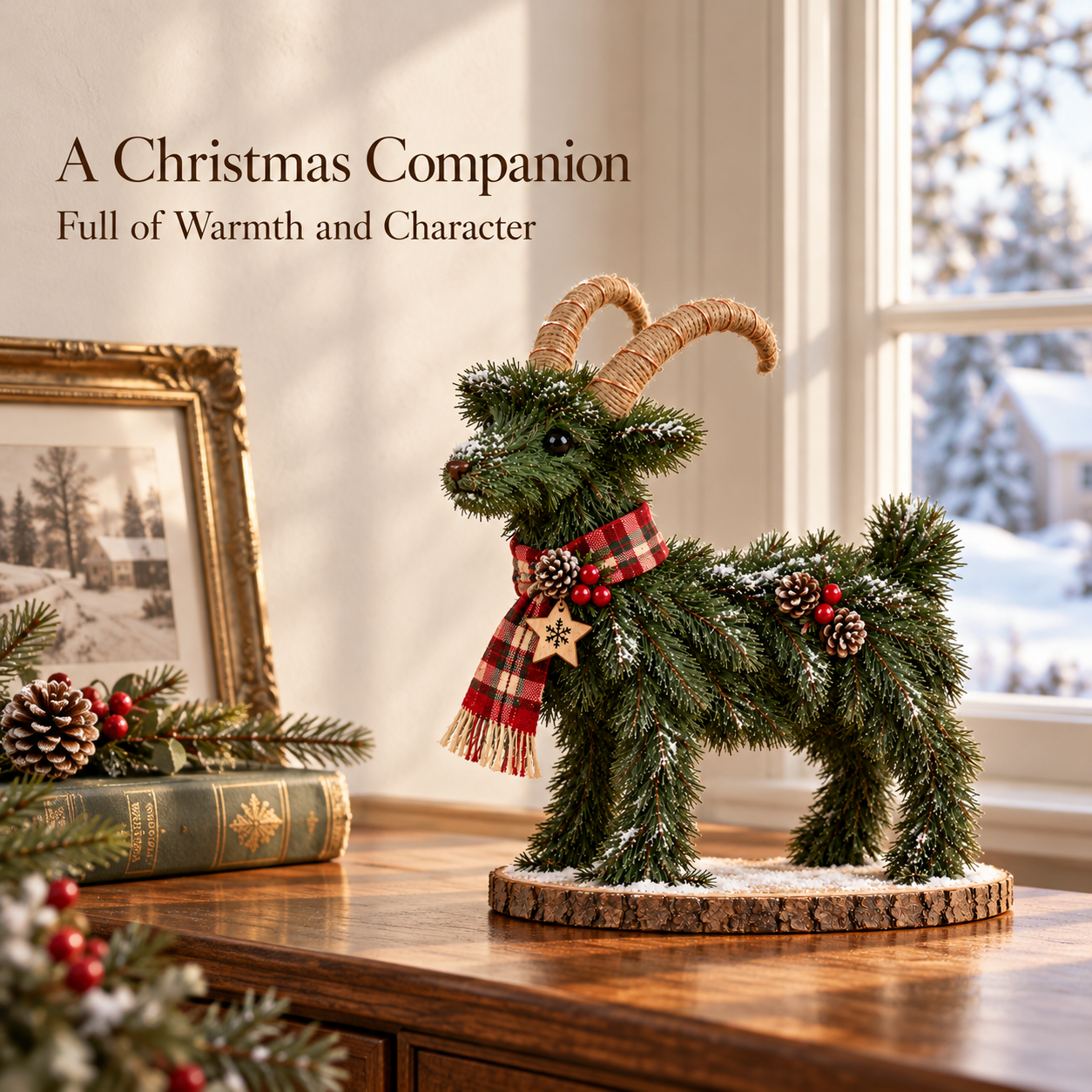 Vintage Lighted Christmas Goat Figurine