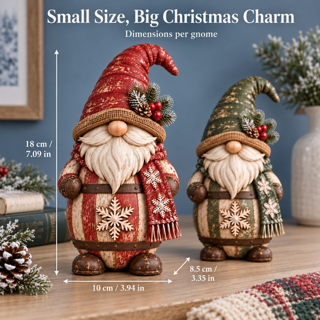 Vintage Christmas Barrel Gnome Figurines 🎄