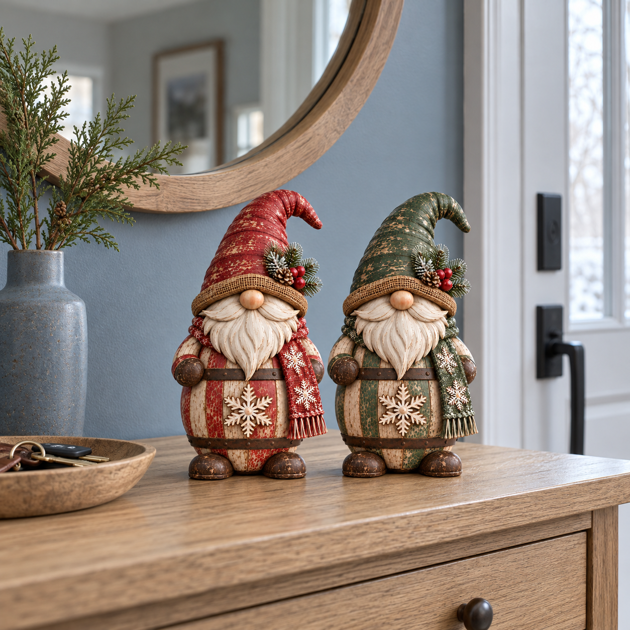Vintage Christmas Barrel Gnome Figurines 🎄