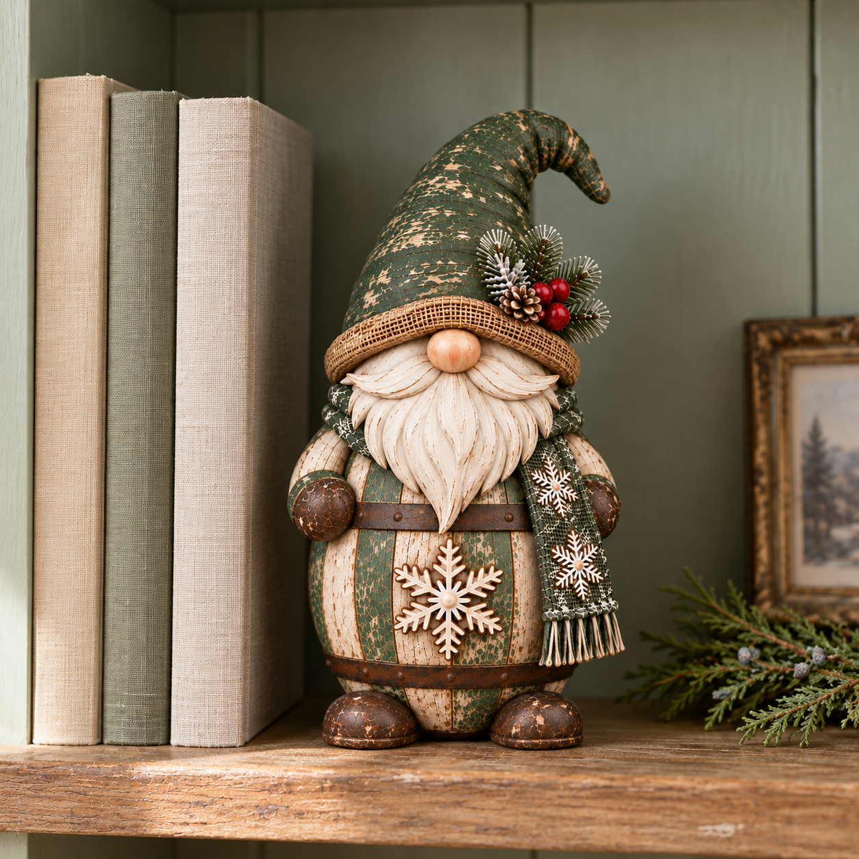 Vintage Christmas Barrel Gnome Figurines 🎄