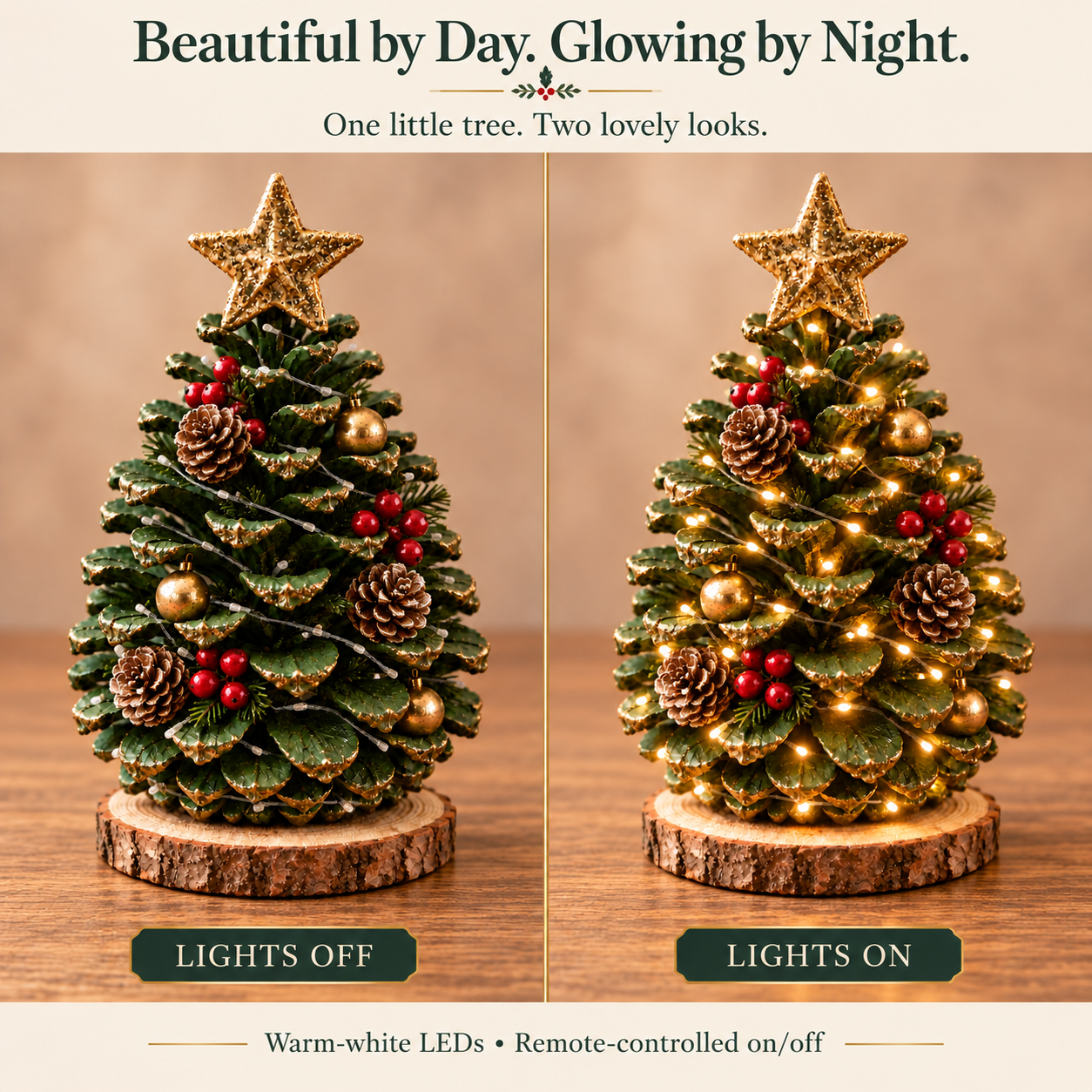 Vintage Lighted Pinecone Christmas