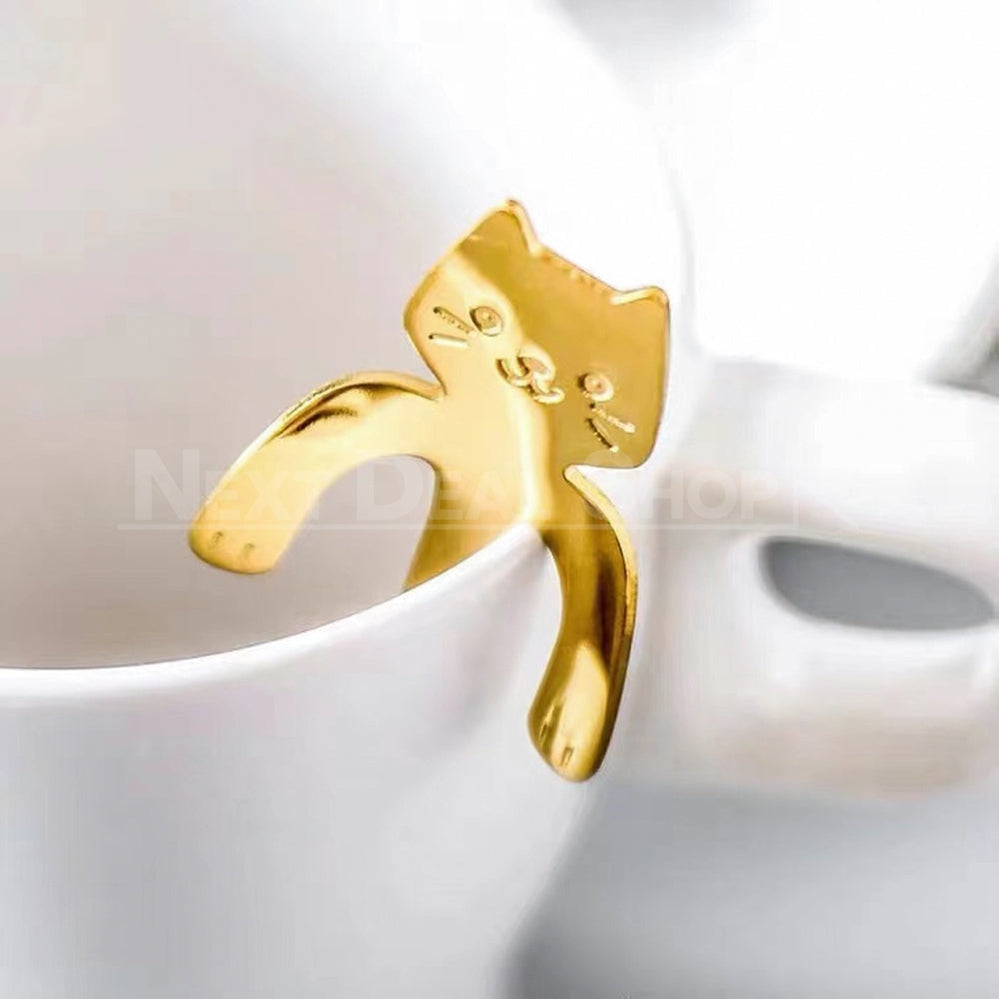  Mini Cat Hugging Tea Spoon
