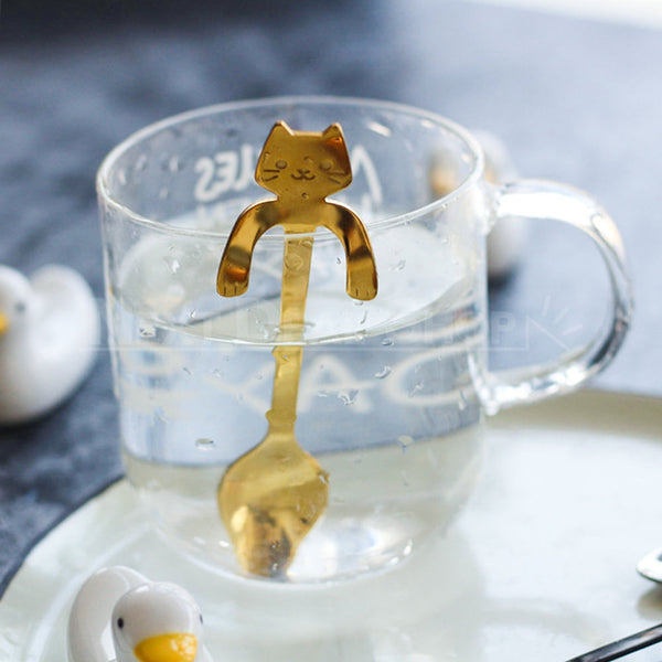  Mini Cat Hugging Tea Spoon