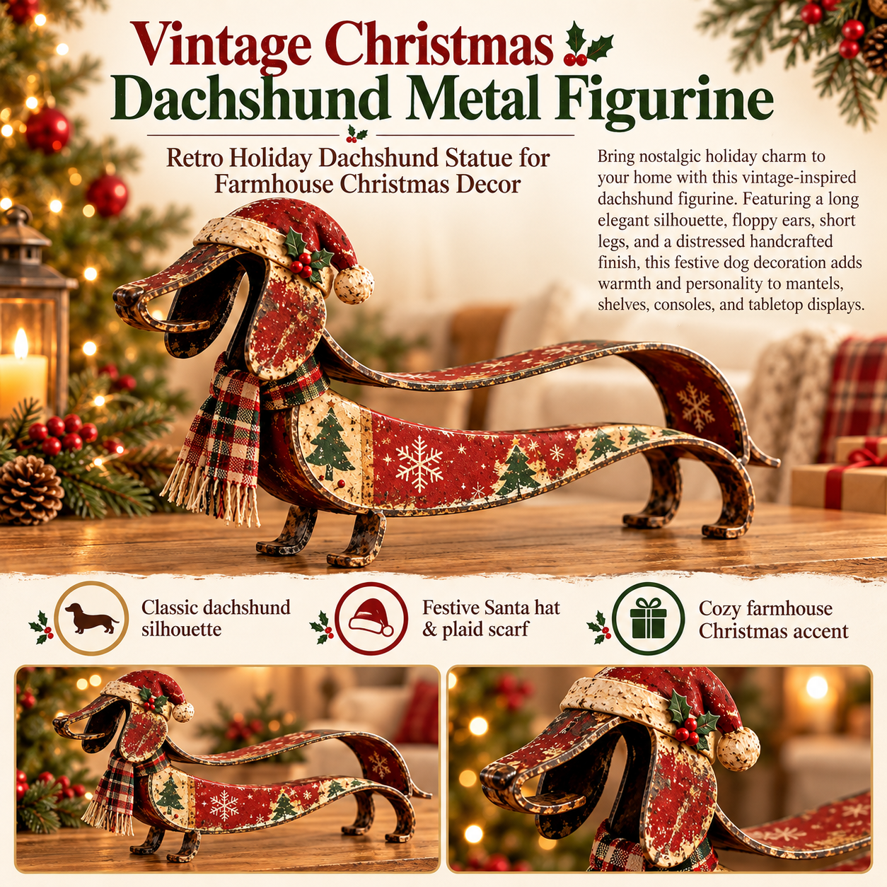 Christmas dachshund home display