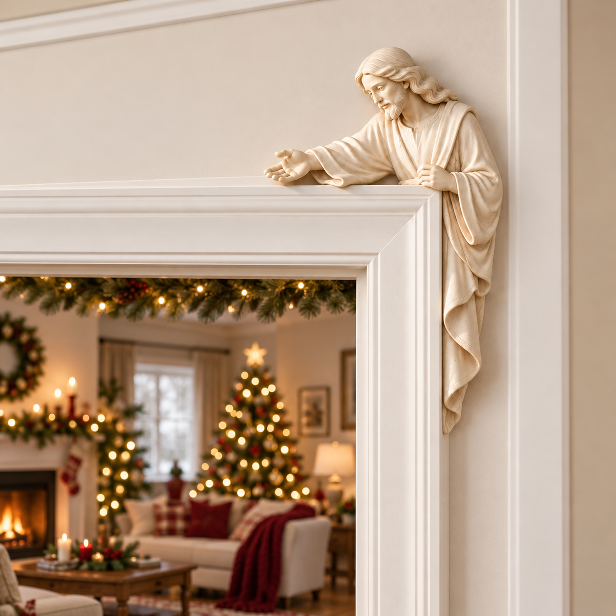 Jesus Door Frame Blessing Figurine – A Gentle Reminder of Faith & Prayer