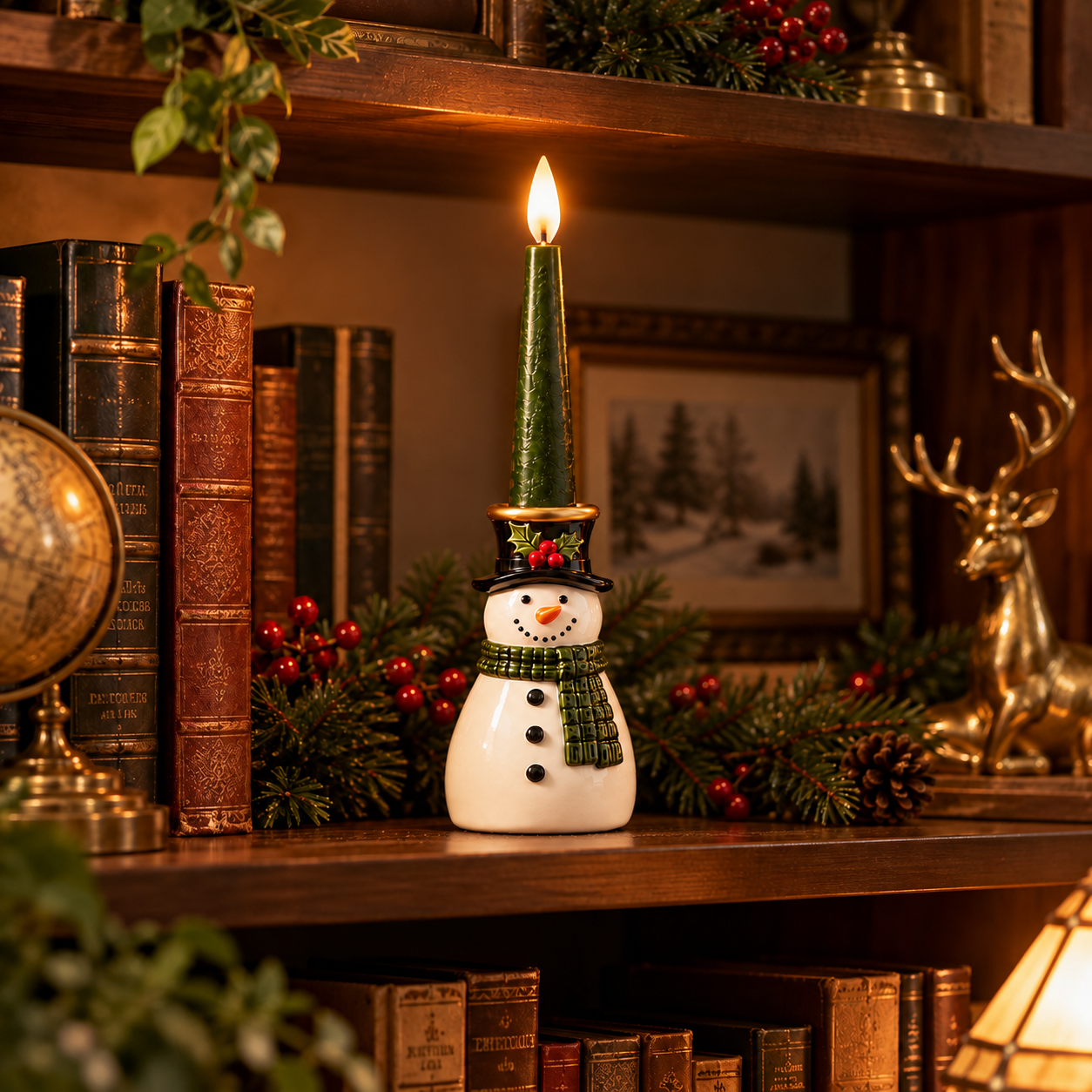 Vintage Christmas LED Candle Figurines