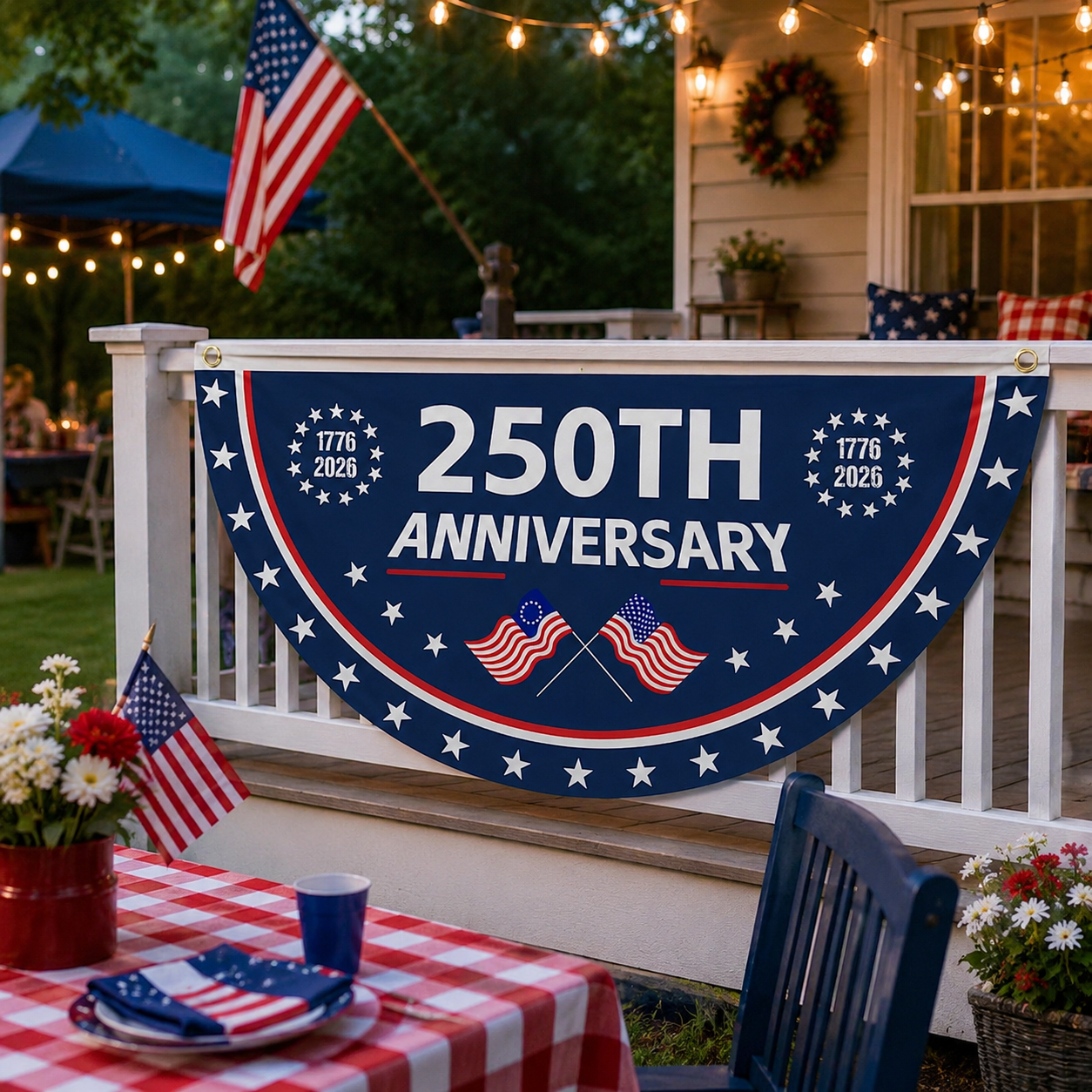 250th Anniversary Patriotic Banner – American Flag Decoration