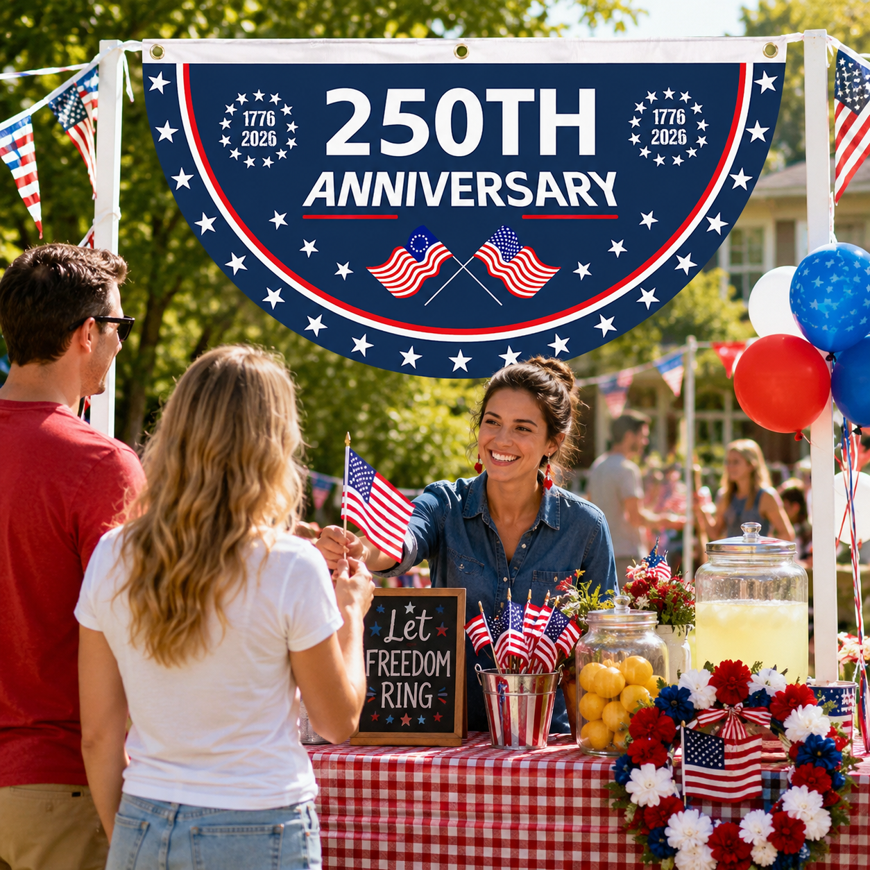 250th Anniversary Patriotic Banner – American Flag Decoration