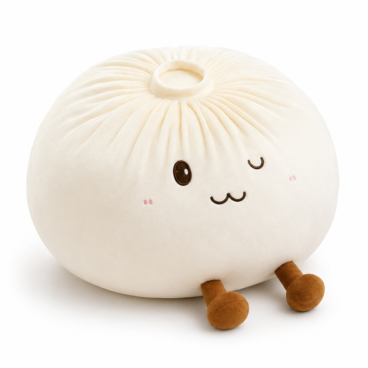 Cute Baozi Plush Pillow – Soft Stuffed Dumpling Cushion
