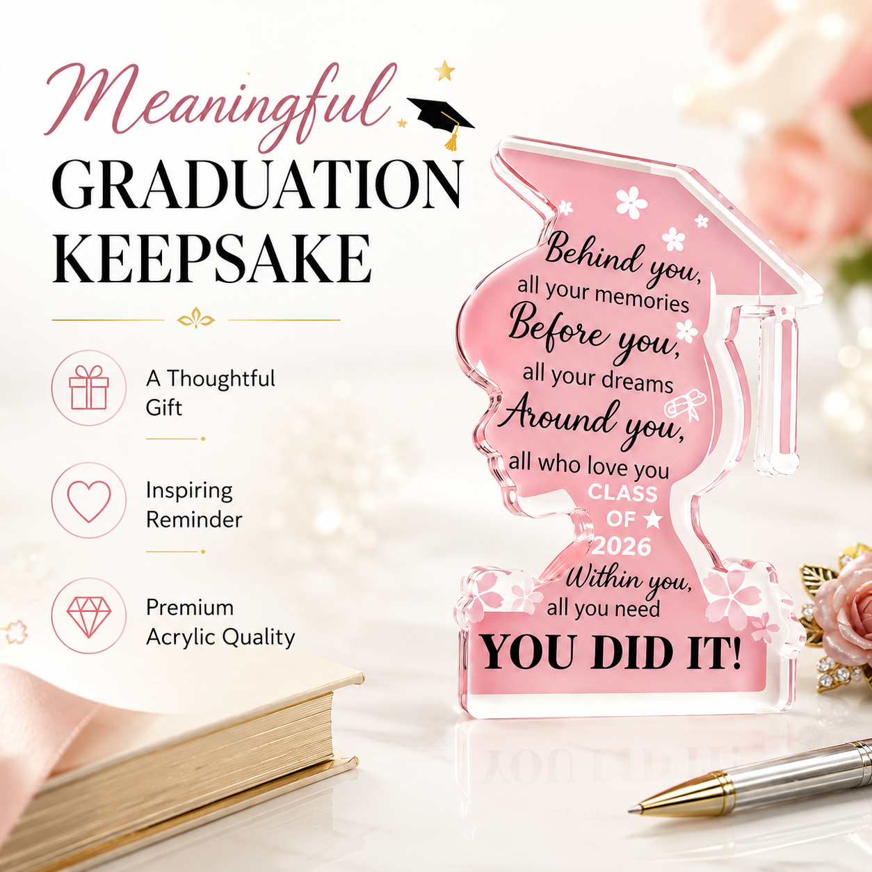 Graduation Acrylic Plaque – Class of 2026 Celebration Keepsake