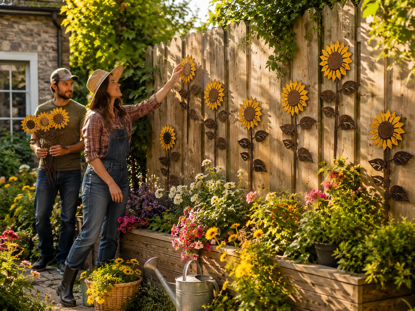 Sunflower Garden Stake – Rustic Metal Outdoor Decor for Your Garden, Yard, or Patio