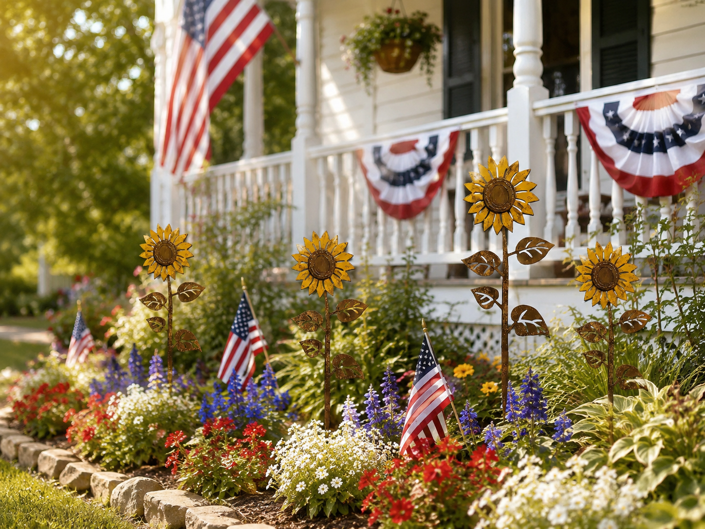 Sunflower Garden Stake – Rustic Metal Outdoor Decor for Your Garden, Yard, or Patio
