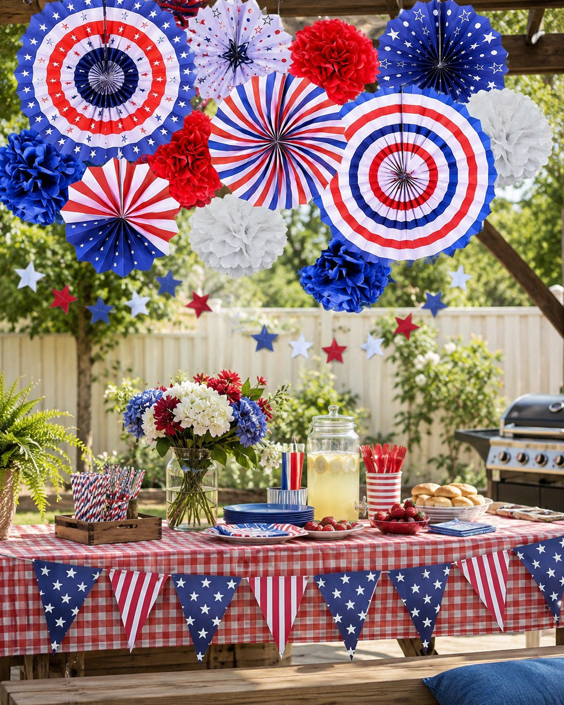 14-Piece Patriotic Independence Day Decoration Set – Red White & Blue Stars