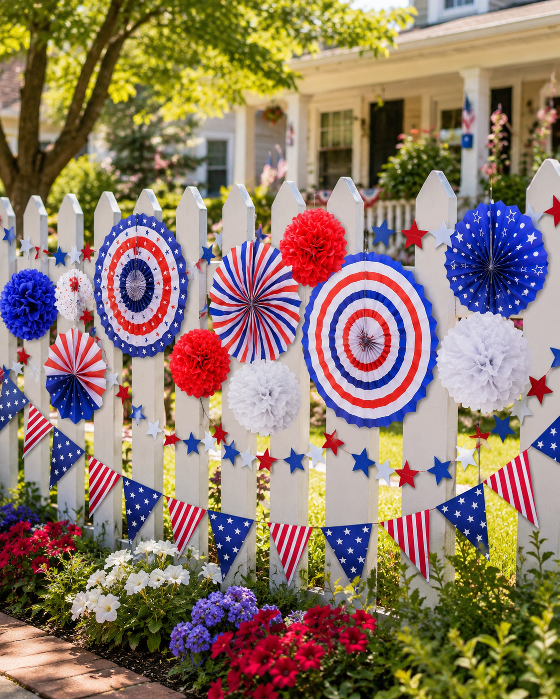 14-Piece Patriotic Independence Day Decoration Set – Red White & Blue Stars