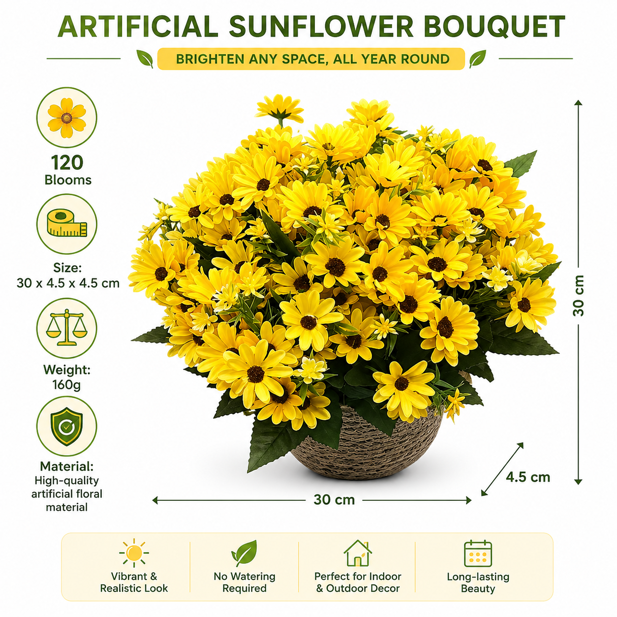 120 Artificial Sunflower Bouquet