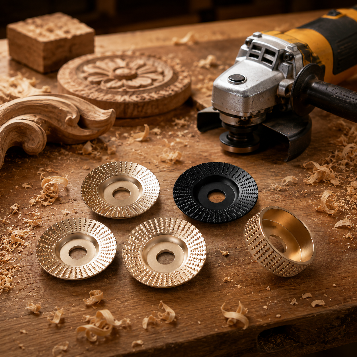 Premium 5-Piece Rotary Grinding Disc Set – Multi-Surface Material Removal Tool