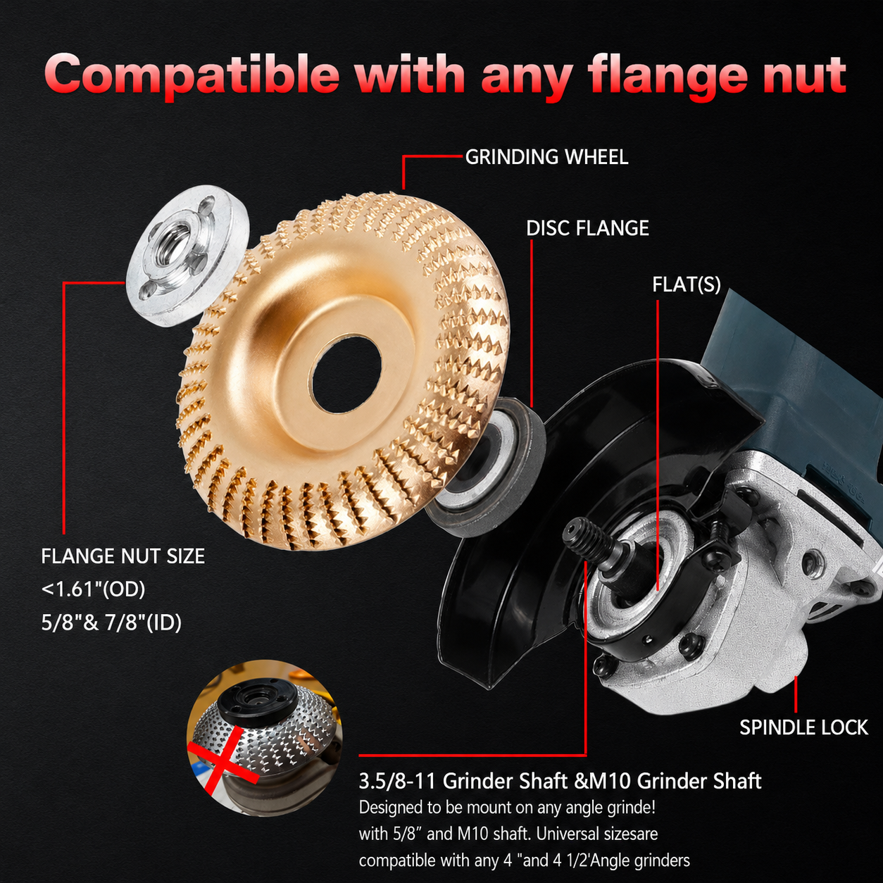 Premium 5-Piece Rotary Grinding Disc Set – Multi-Surface Material Removal Tool