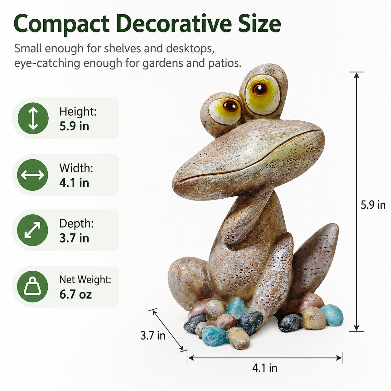 Whimsical Sitting Frog Garden Figurine – Cute Outdoor & Indoor Decor