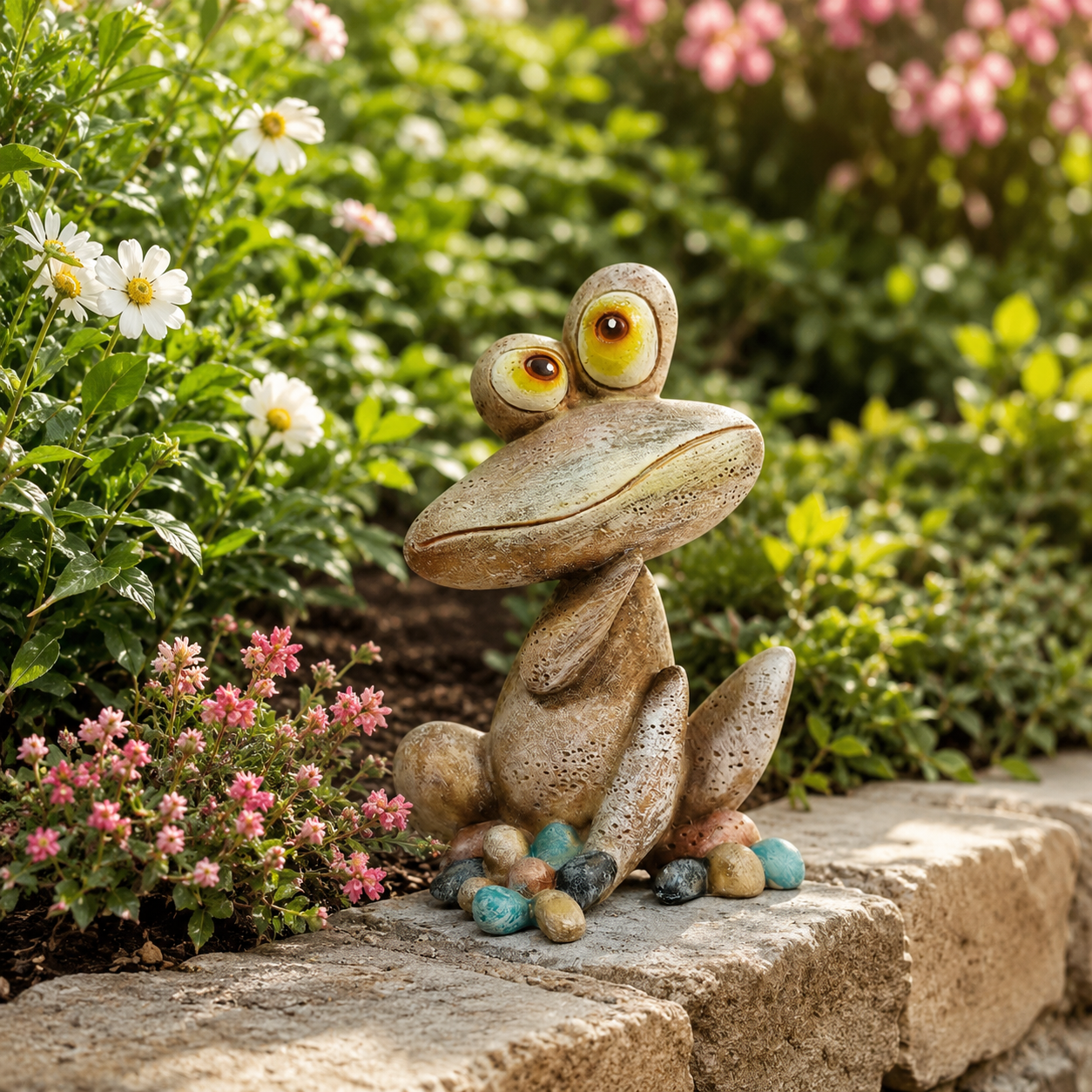 Whimsical Sitting Frog Garden Figurine – Cute Outdoor & Indoor Decor