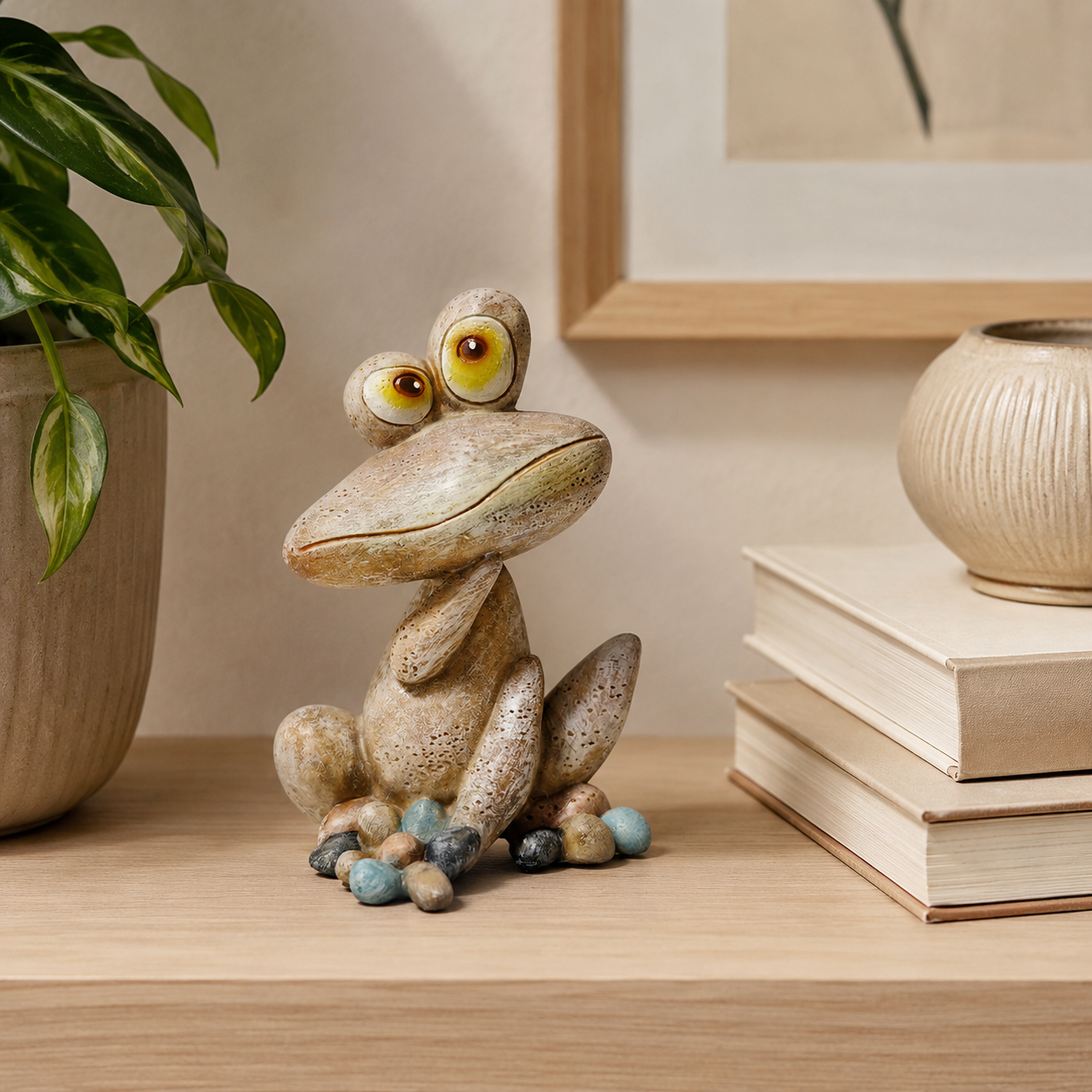Whimsical Sitting Frog Garden Figurine – Cute Outdoor & Indoor Decor