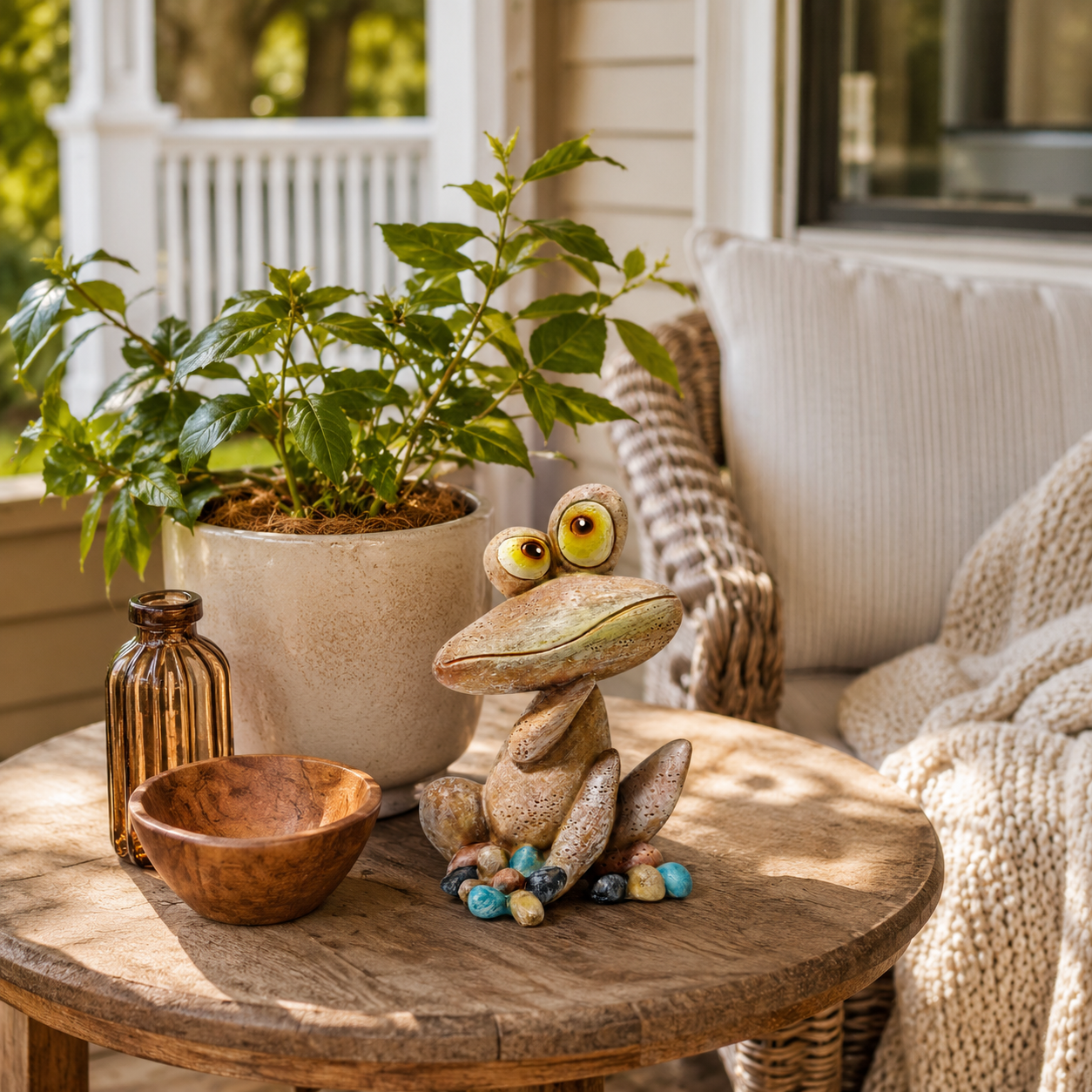Whimsical Sitting Frog Garden Figurine – Cute Outdoor & Indoor Decor
