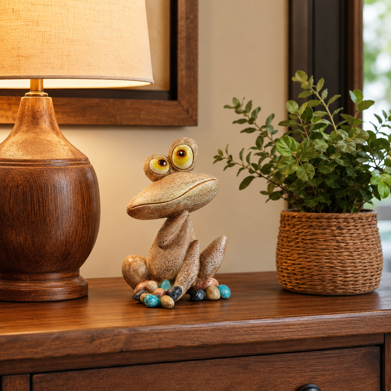 Whimsical Sitting Frog Garden Figurine – Cute Outdoor & Indoor Decor