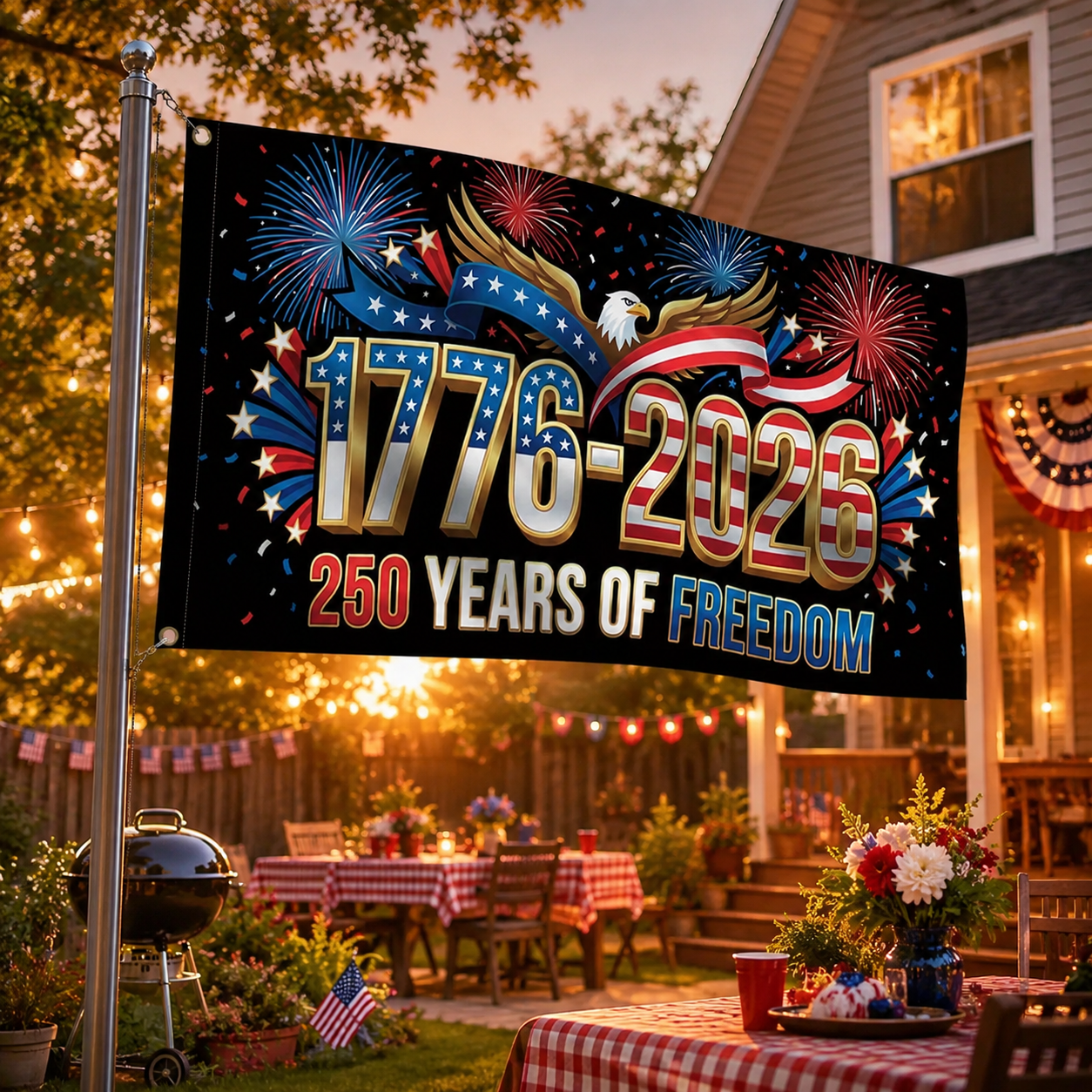 “250 Years of Freedom Patriotic Flag – 1776-2026 American Independence Celebration”