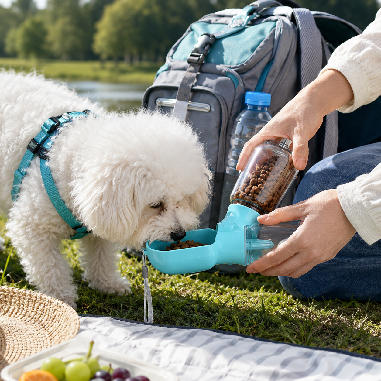 2-in-1 Portable Pet Water & Food Bottle
