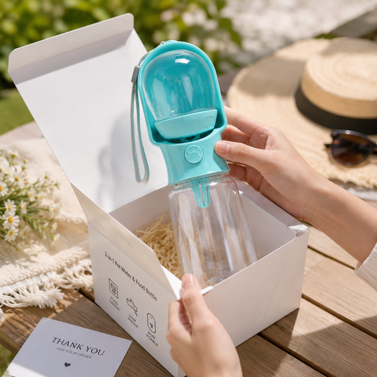 2-in-1 Portable Pet Water & Food Bottle
