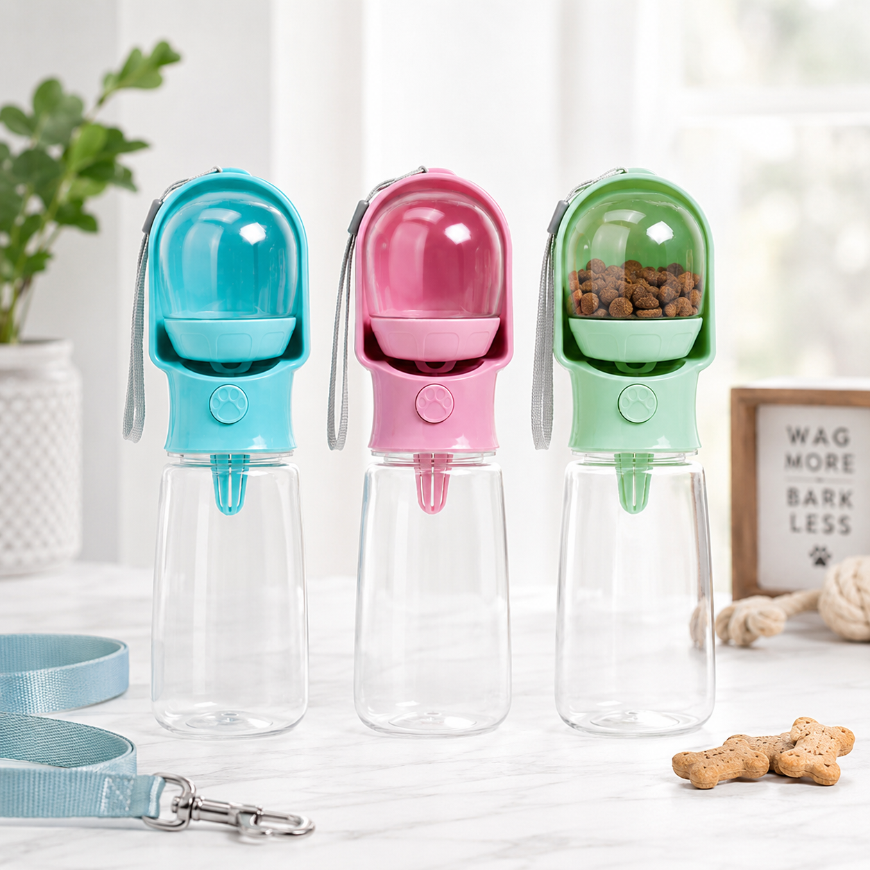 2-in-1 Portable Pet Water & Food Bottle