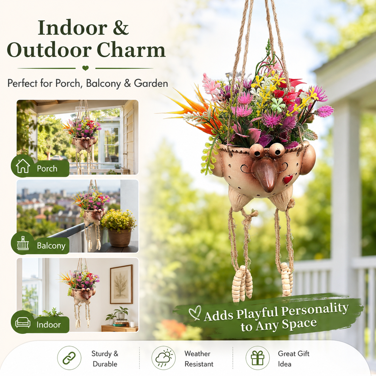 Hanging Bird Leg Planter – Quirky Decorative Hanging Flower Pot