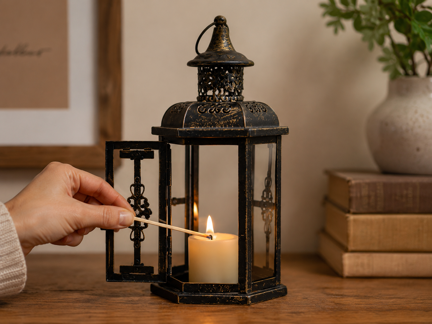Vintage Rustic Lantern Candle Holder