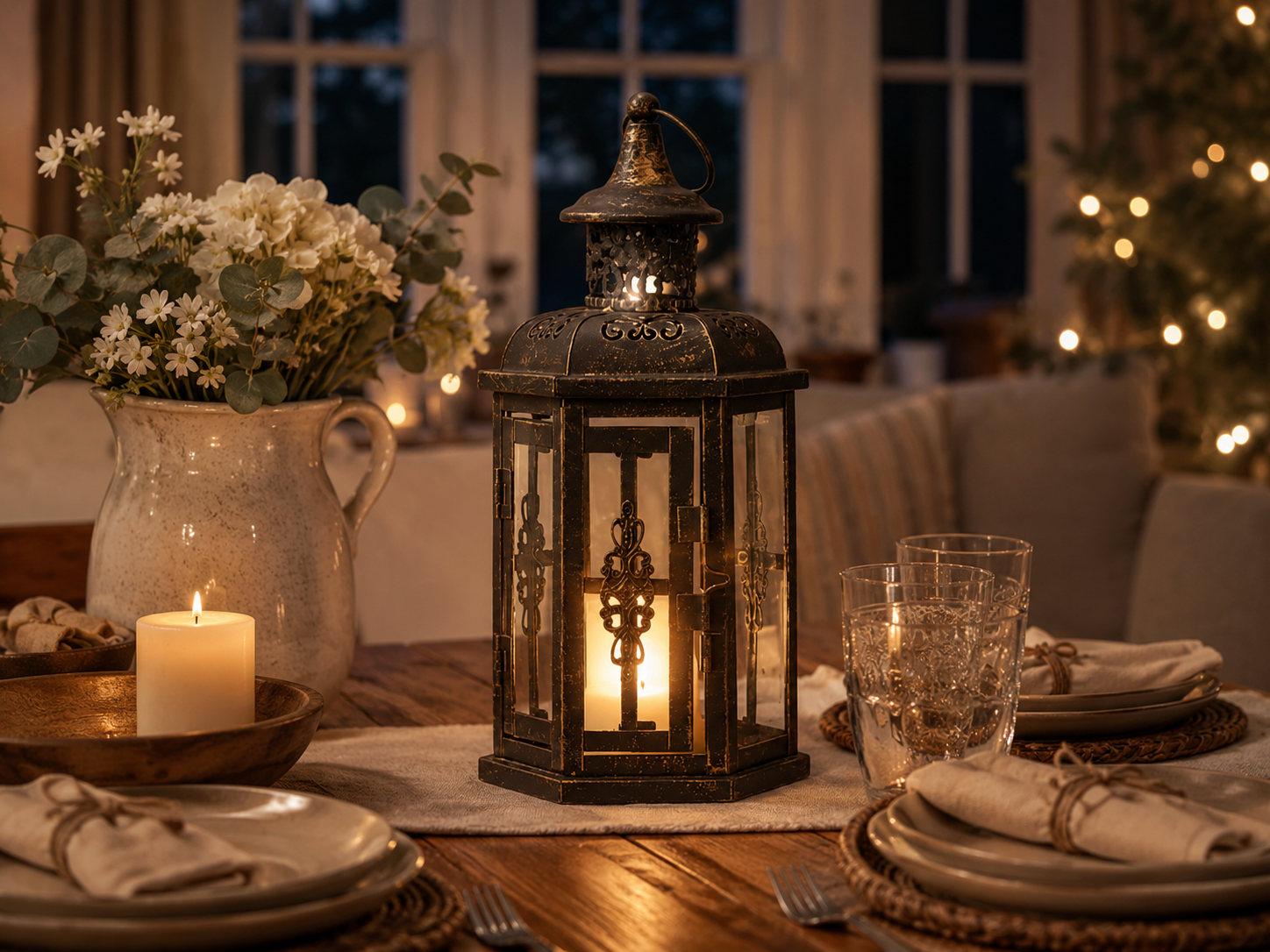 Vintage Rustic Lantern Candle Holder