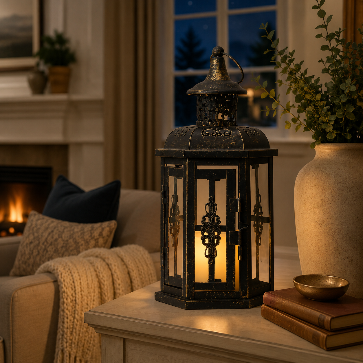 Vintage Rustic Lantern Candle Holder