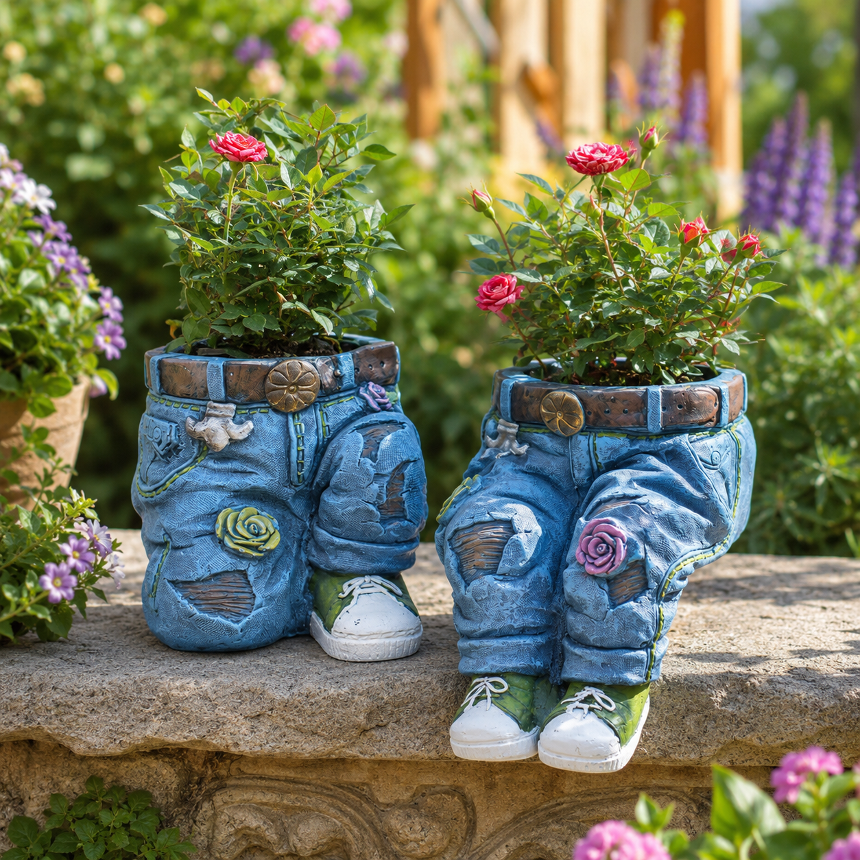 Whimsical Denim Jeans Planter – Fun & Quirky Indoor/Outdoor Pot