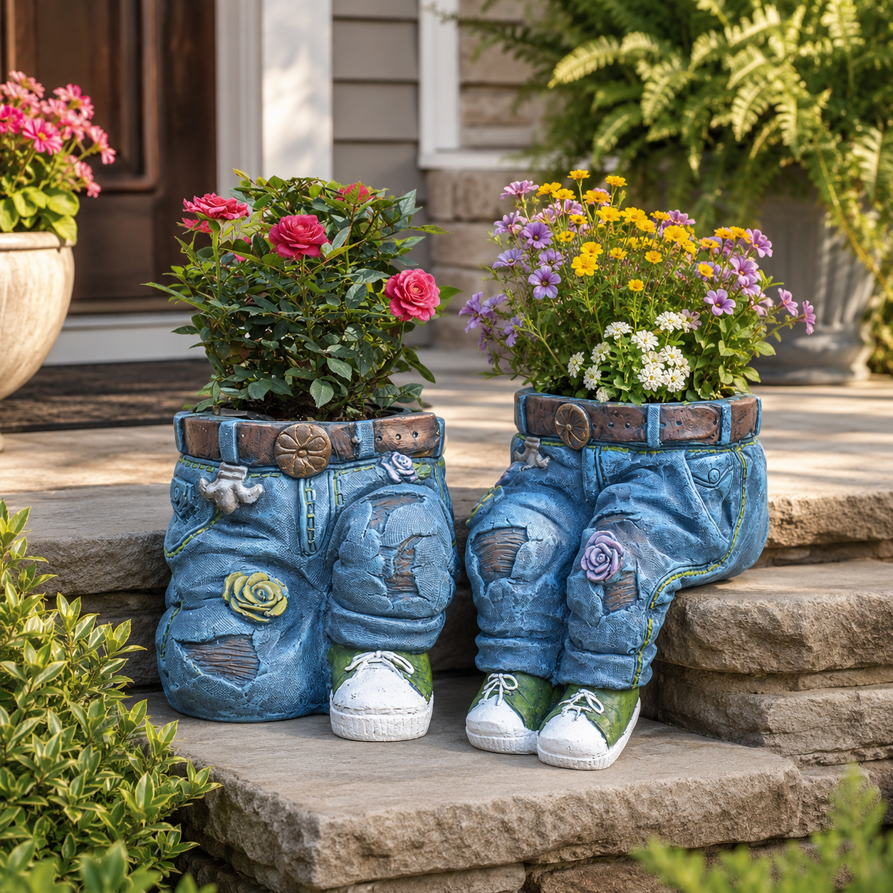 Whimsical Denim Jeans Planter – Fun & Quirky Indoor/Outdoor Pot