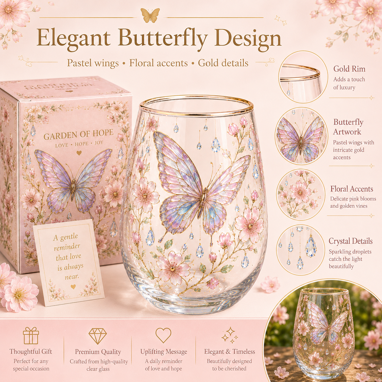 Limited Edition 2026 Butterfly Morning Bliss Glass Cup