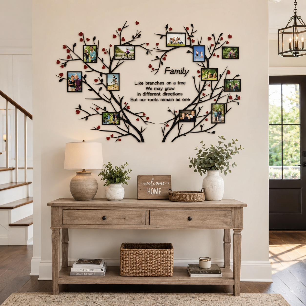 DIY Family Tree Wall Decal with Photo Frames for Home Decor