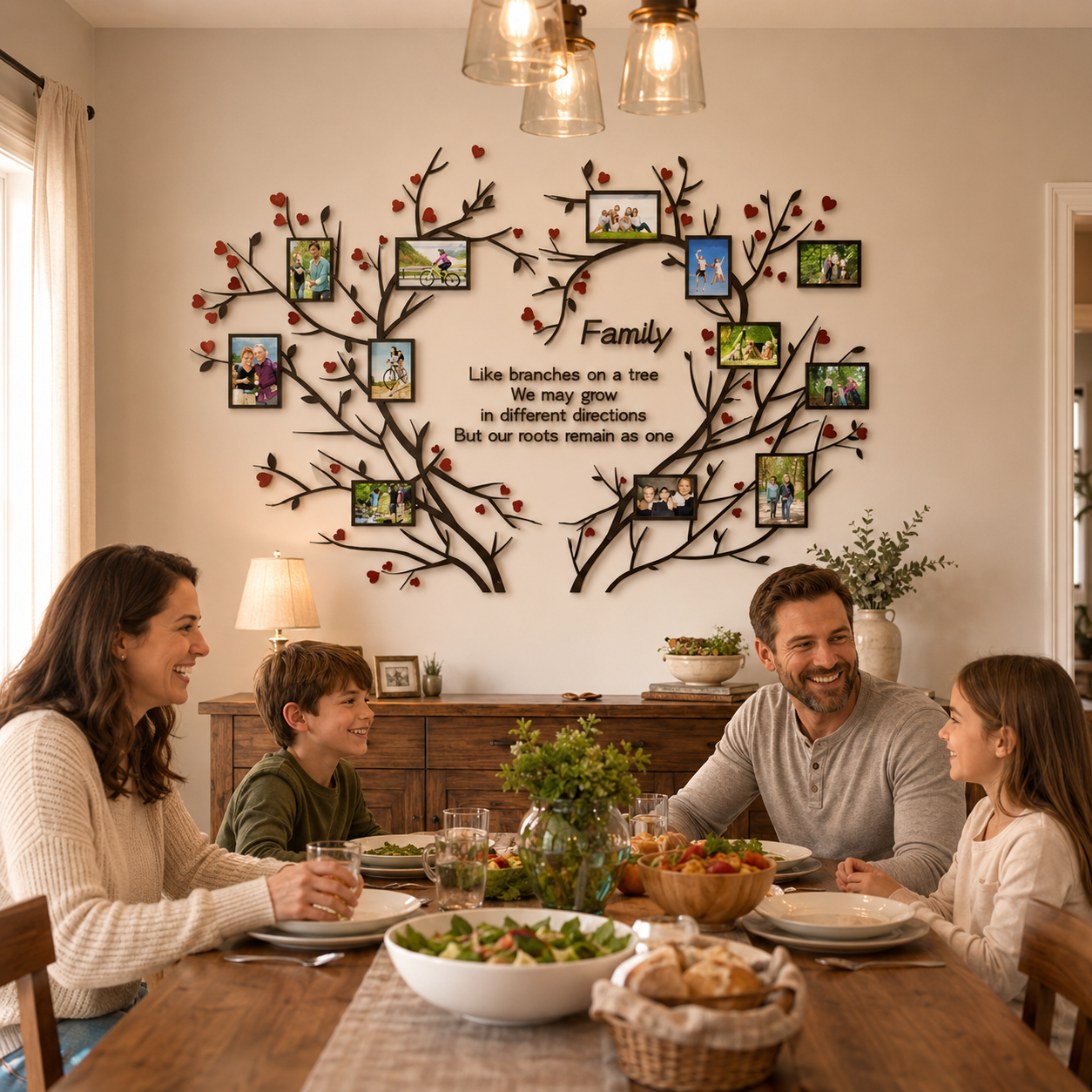 DIY Family Tree Wall Decal with Photo Frames for Home Decor