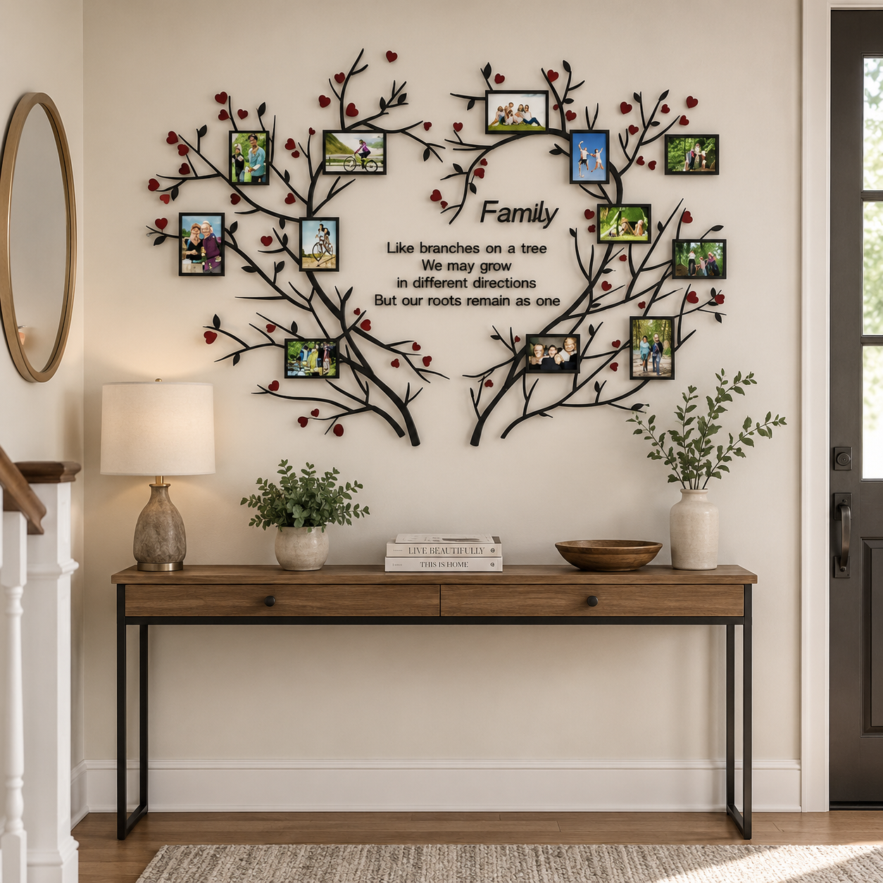 DIY Family Tree Wall Decal with Photo Frames for Home Decor