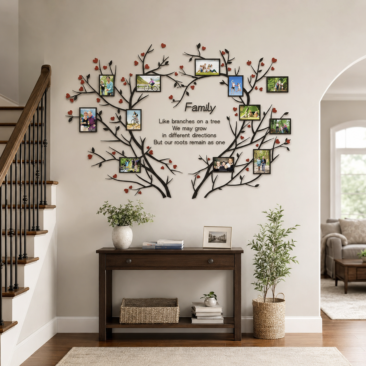 DIY Family Tree Wall Decal with Photo Frames for Home Decor