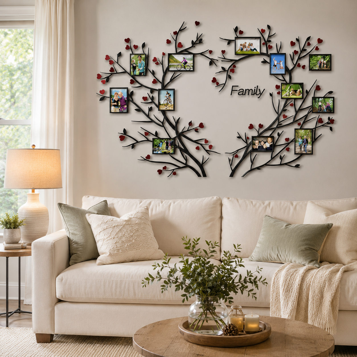 DIY Family Tree Wall Decal with Photo Frames for Home Decor