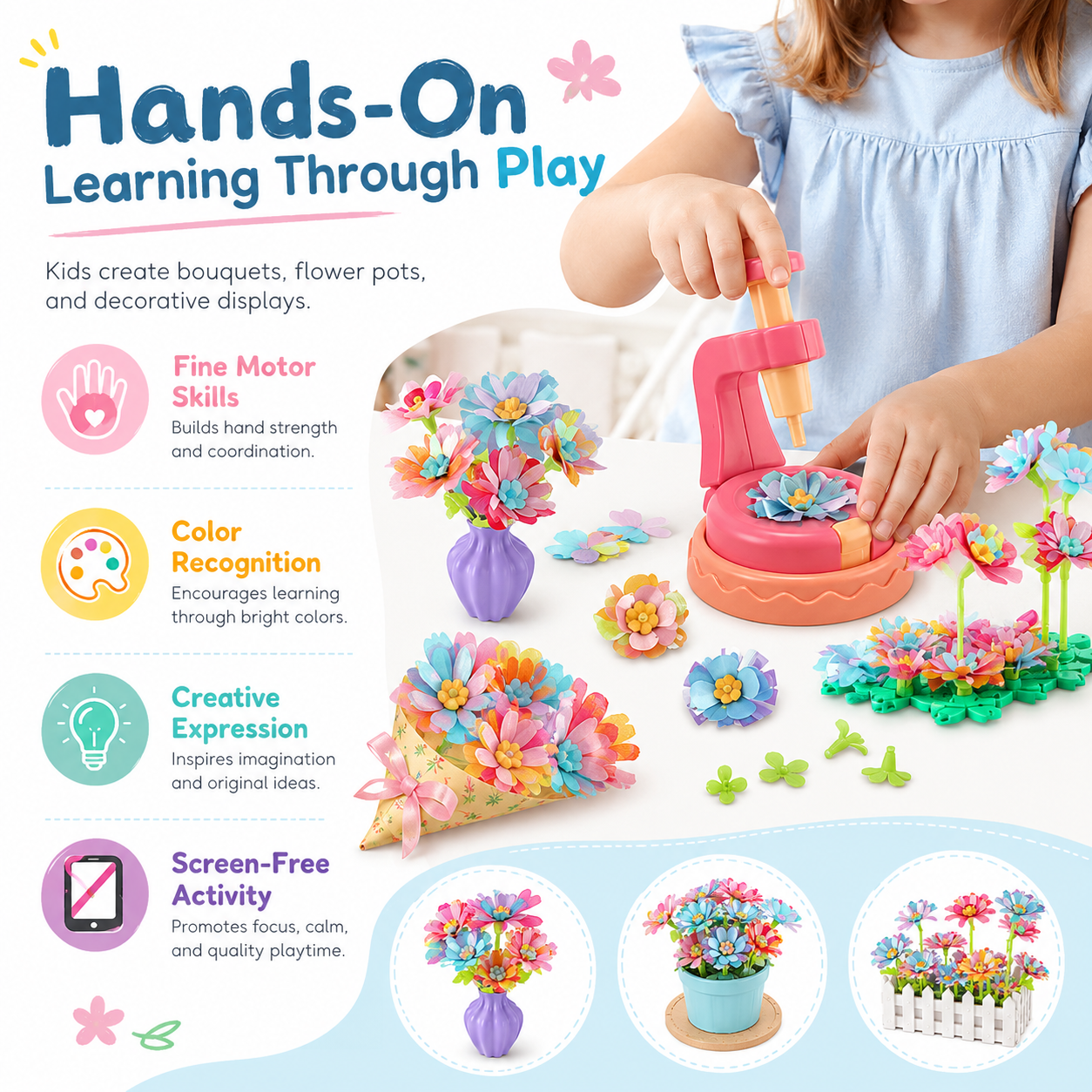 116PCS-DIY Flower Craft Kit for Kids