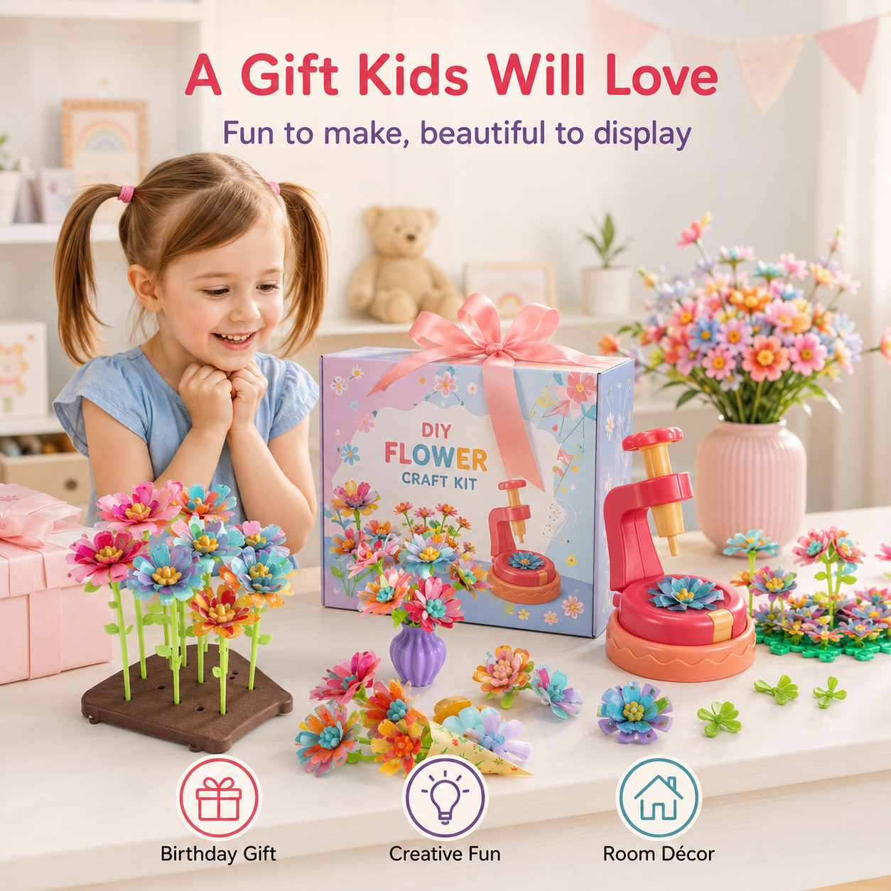 116PCS-DIY Flower Craft Kit for Kids