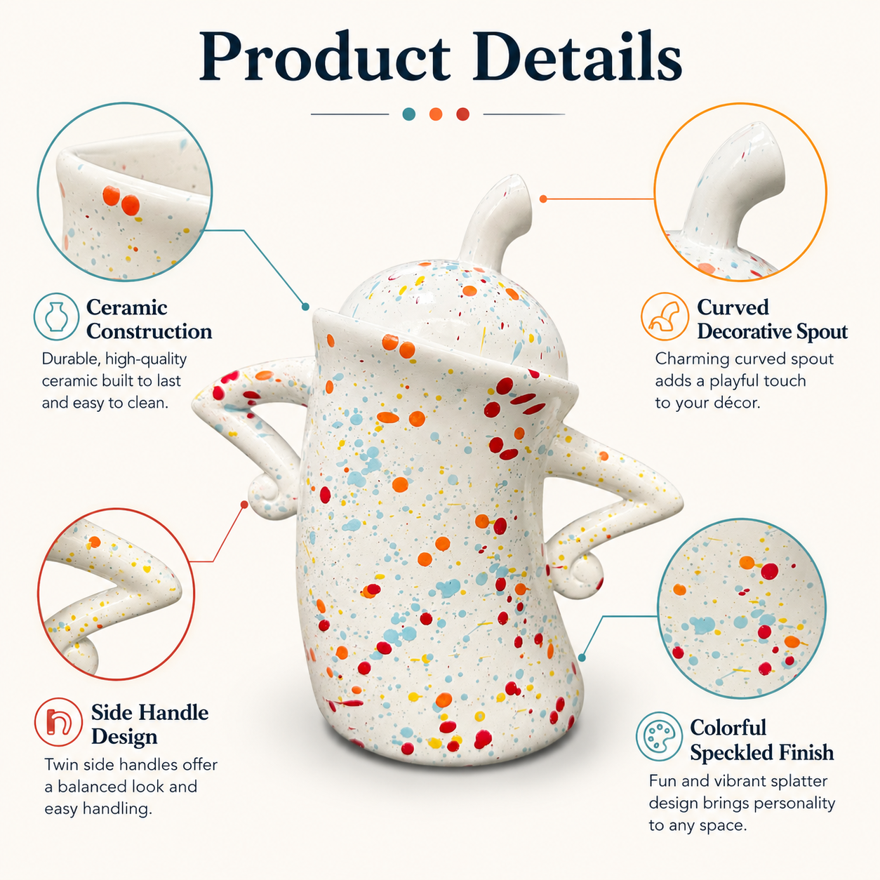 Ink-Splatter Polka Dot Twisted Mug