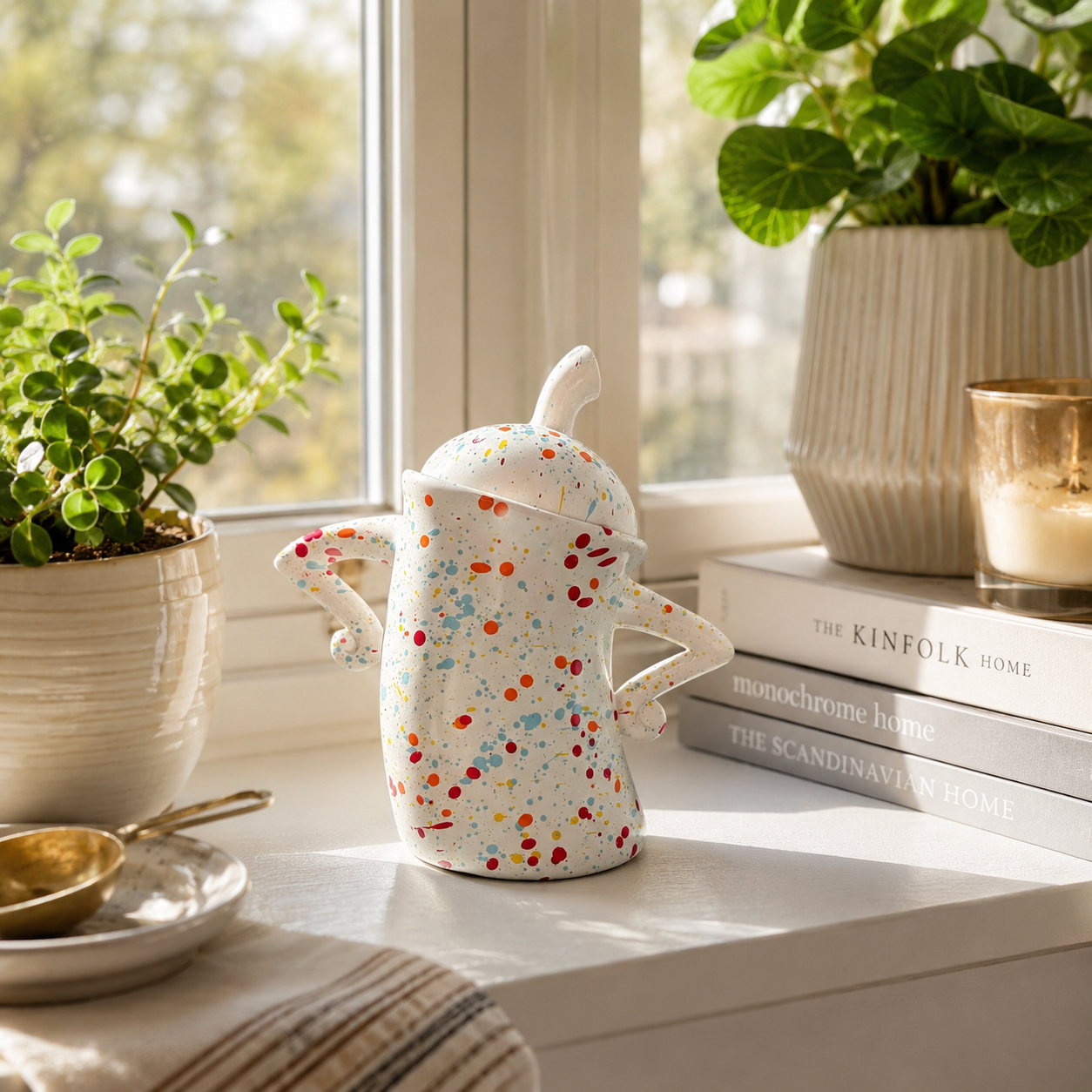 Ink-Splatter Polka Dot Twisted Mug