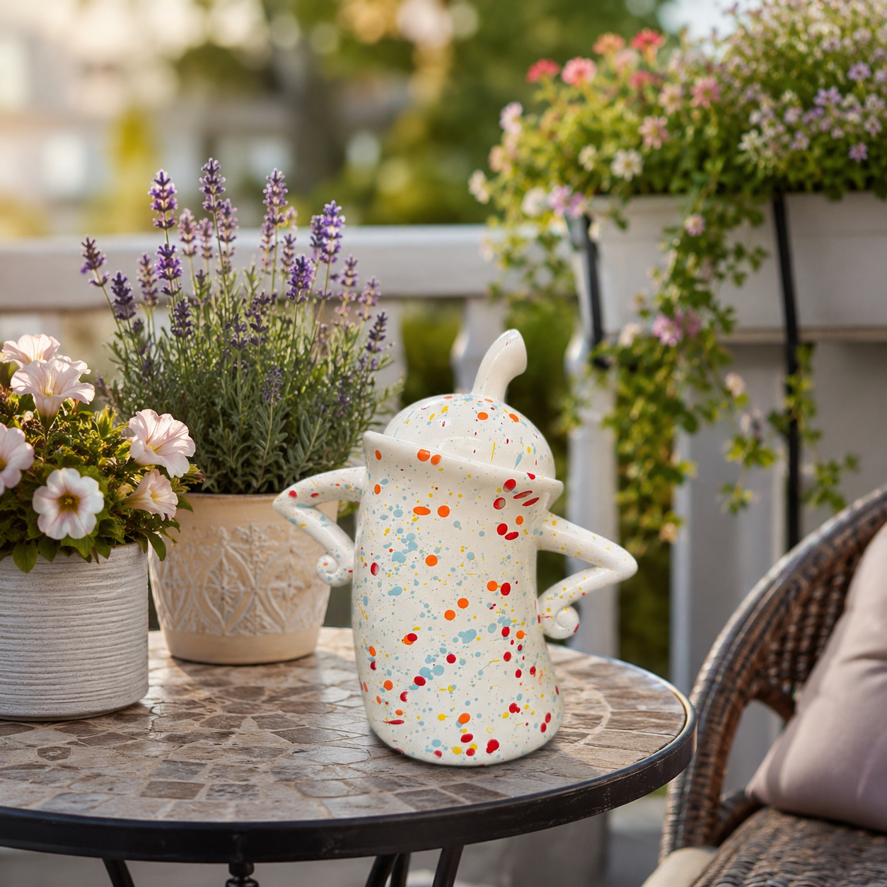 Ink-Splatter Polka Dot Twisted Mug