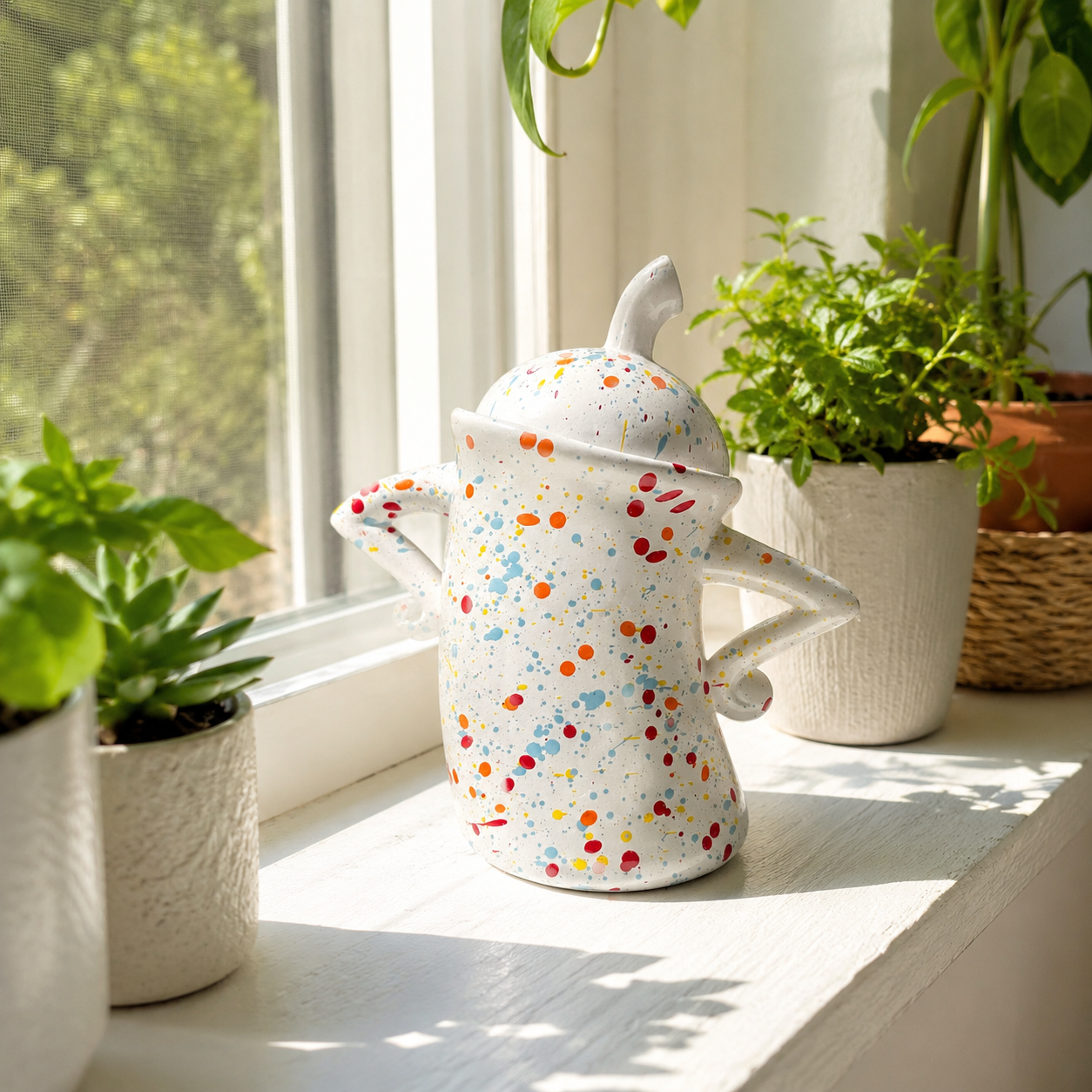Ink-Splatter Polka Dot Twisted Mug